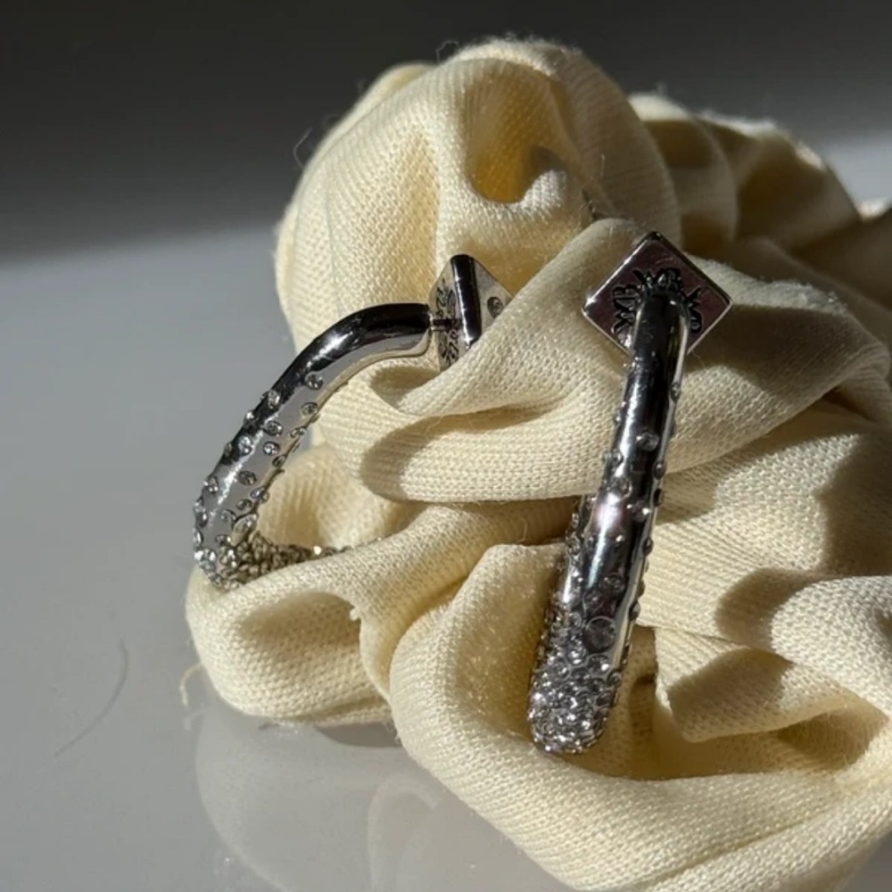 H&M Silver Textured Hoop Earrings